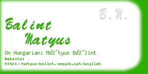 balint matyus business card